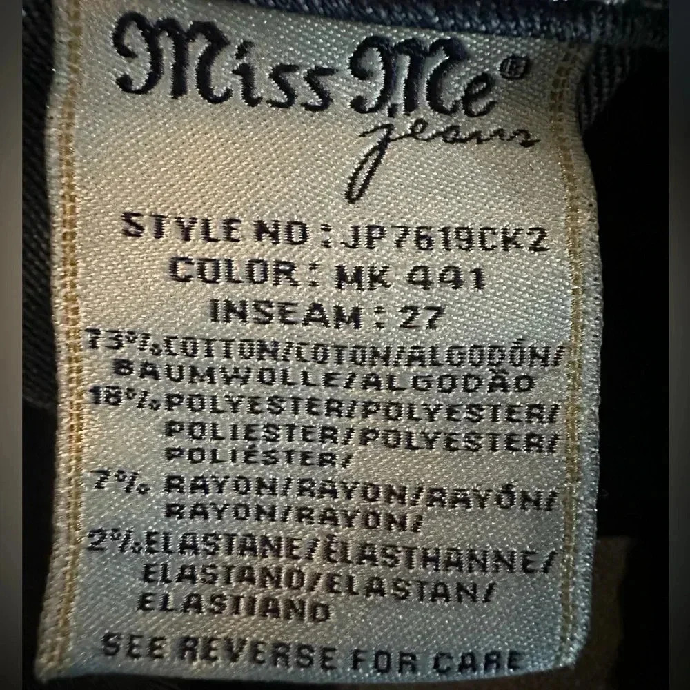 Miss Me cuffed skinny jeans women’s size 27/27 - Picture 11 of 12